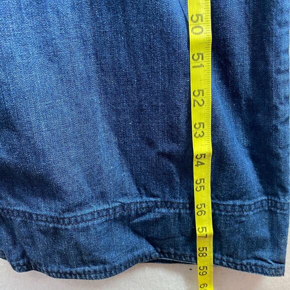 BANANA REPUBLIC Jumpsuit Womens 12 Denim Belted Coverall Cotton Blue - Picture 11 of 16